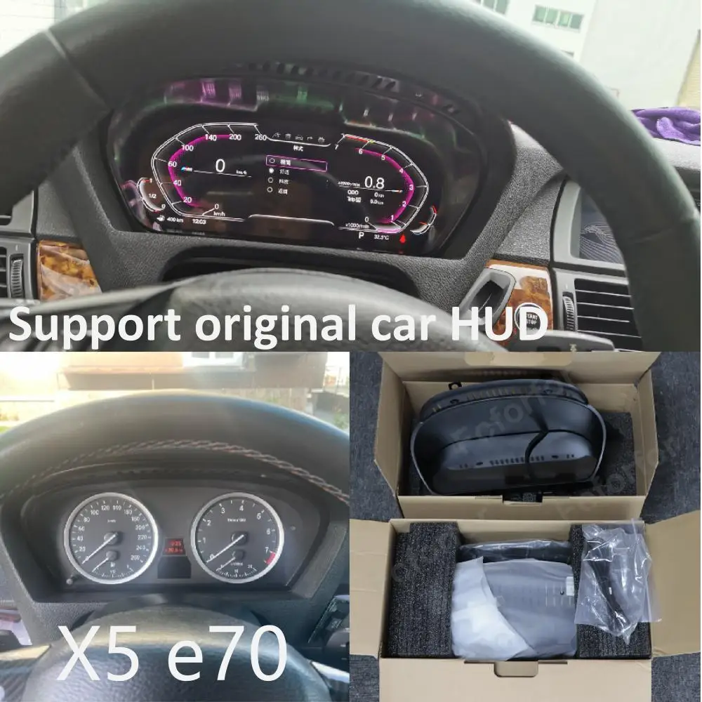 

12.3''1080P Digital Dashboard Panel Virtual Instrument Cluster Cockpit LCD Speedometer Car For BMW X5 E70 X6 E71 CCC CIC