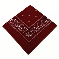 Unisex Paisley Bandana Scarf and Hair Wrap Accessory (Wine red)