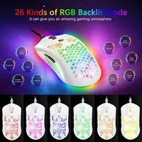 80% Mechanical Gaming Keyboard and Mouse Mousepad &Rainbow Backlit 12000 DPI Lightweight Gaming Mouse with Honeycomb Shell Set - Image 3