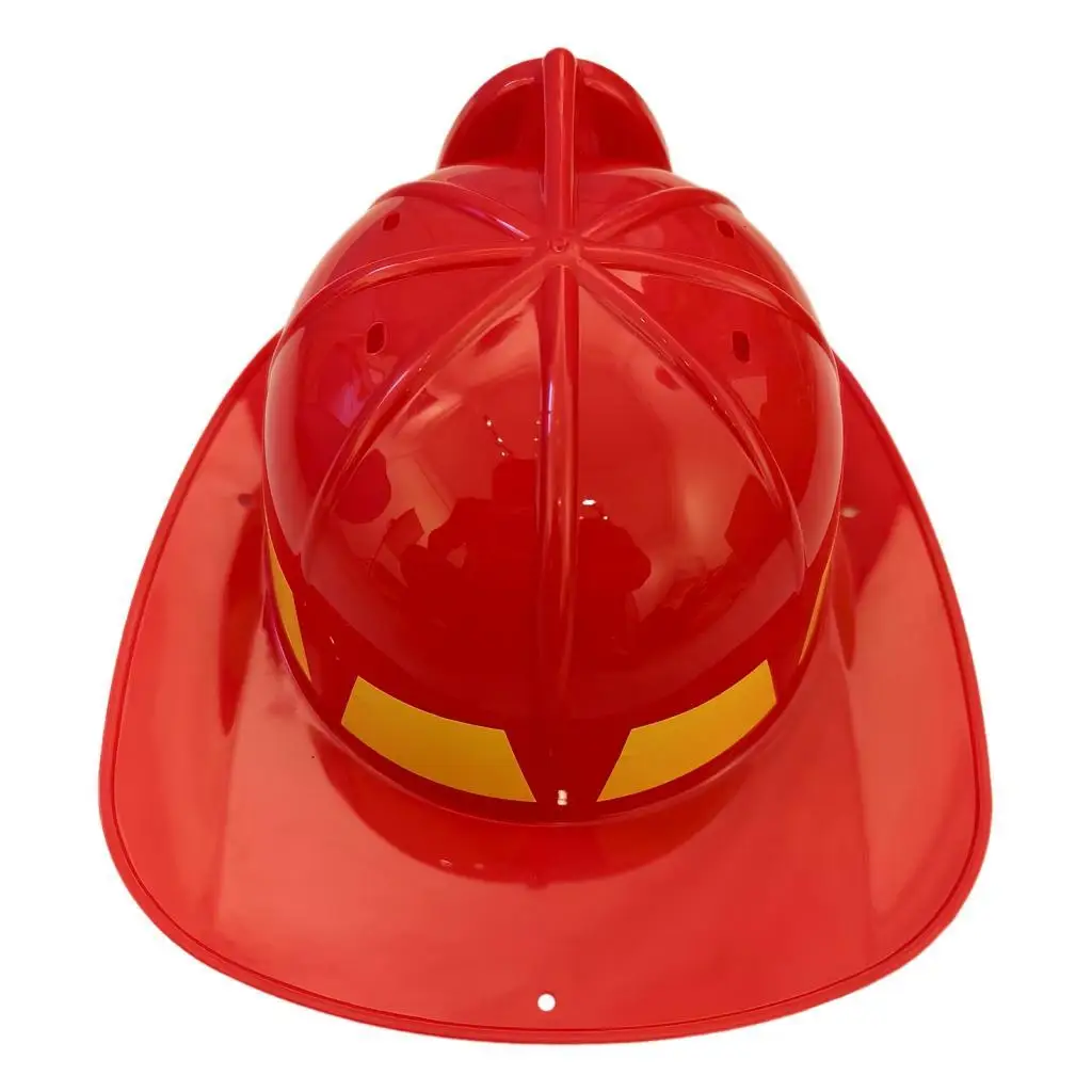 Dress Up Toy Fireman Role Play Tools Plastic Hat Helmet for Kid Red