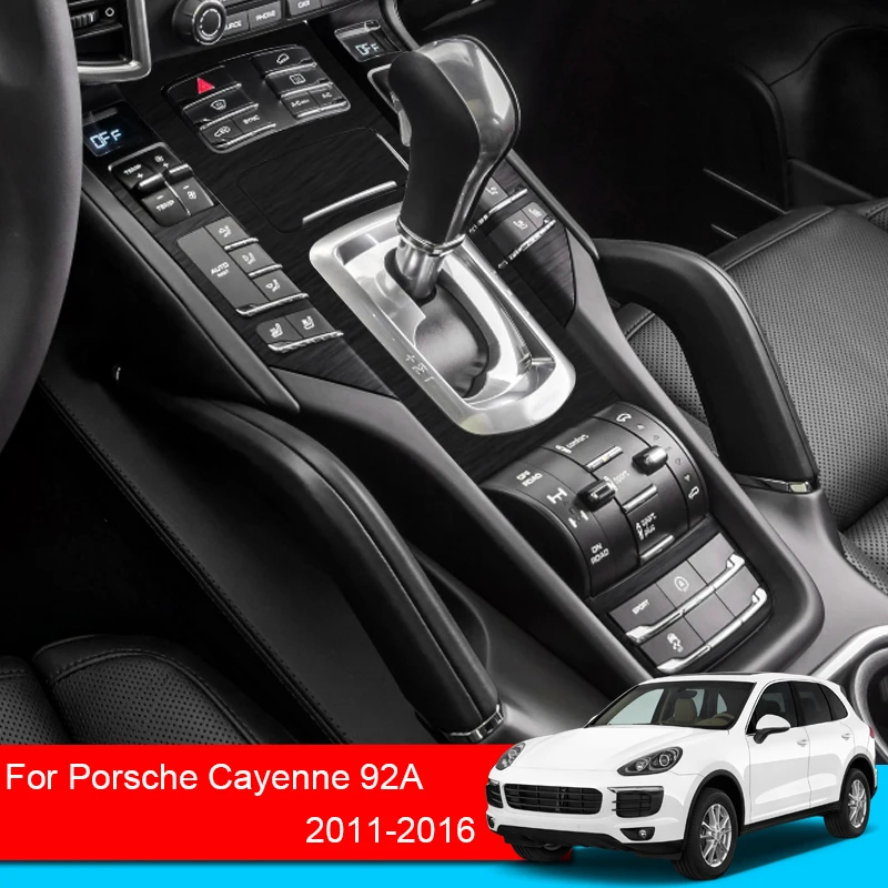 Pour Porsche Cayenne 2011-2017 Véritable fibre de carbone Centre de voiture  Panneau de commande Panneau de vitesses Cadre Garniture Accessoires  intérieurs de voiture