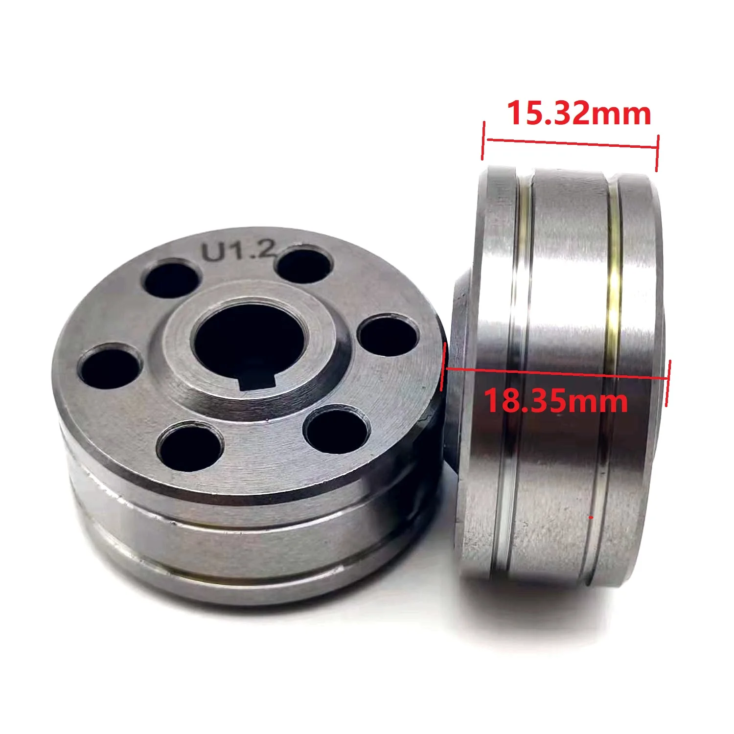 37x10x18.3mm Roller V U Knurled Groove Laser Mig Aluminium Steel Flux Cored Wire Feed Feeder Motor Welder 63SSJ20 WF007 WF-007