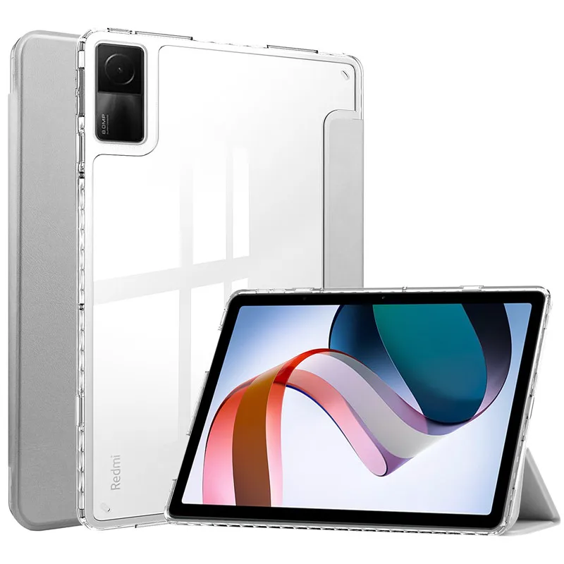 coque arrière transparente en cuir pu pour tablette compatible modèles redmi pad
