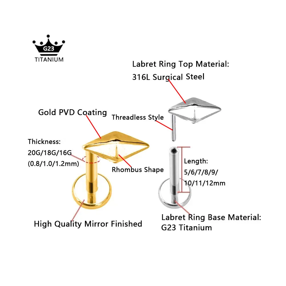 Piercing jewelry Body piercing earrings Ear piercing jewelry Metal jewelry Body piercing jewelry Body jewelry ASTM F136 G23 Titanium Heart Moon Star Claws Petals Drop Threadless Piercing Cross Lightning CZ Flat Back Pin Push in Earring