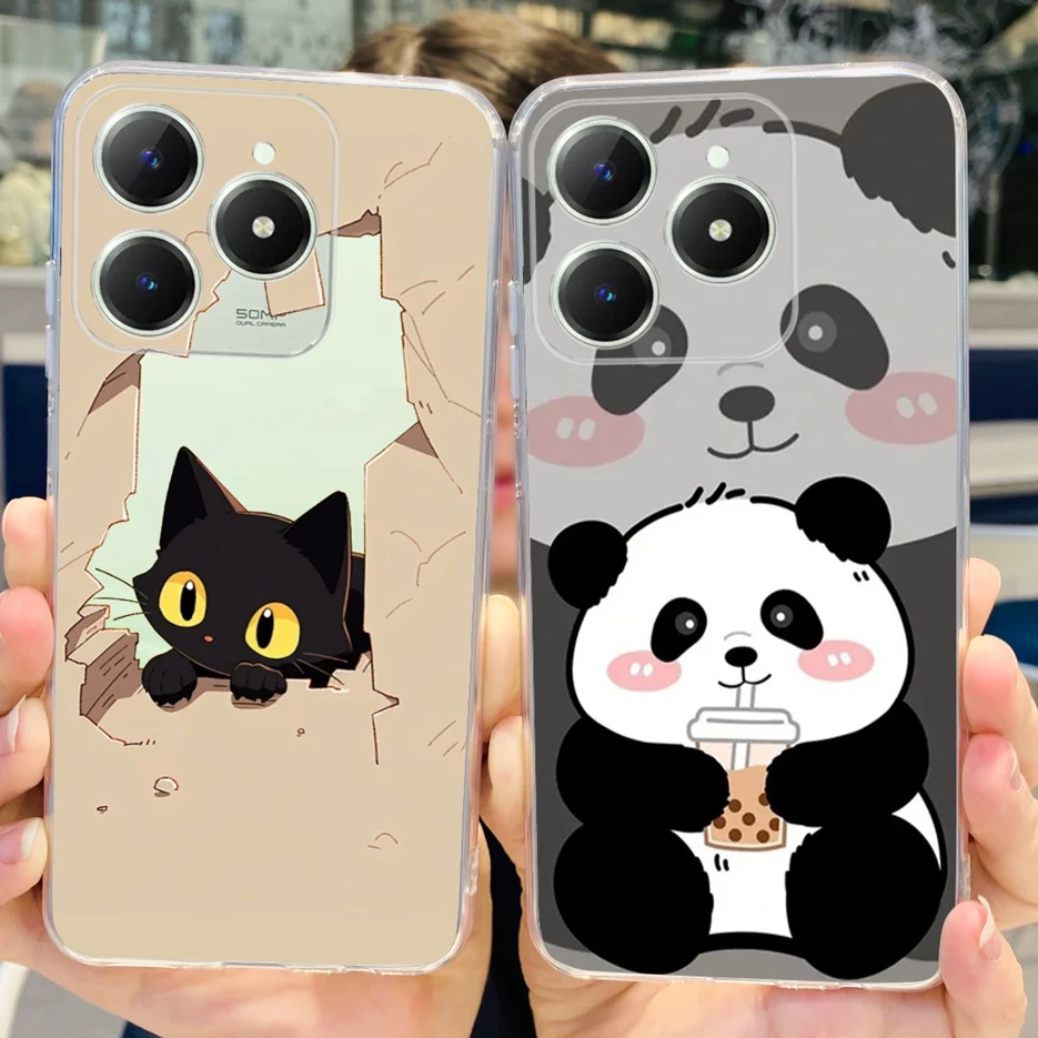 Cute Panda Cartoon Painted Soft Slim Phone Case, Bumper Cover