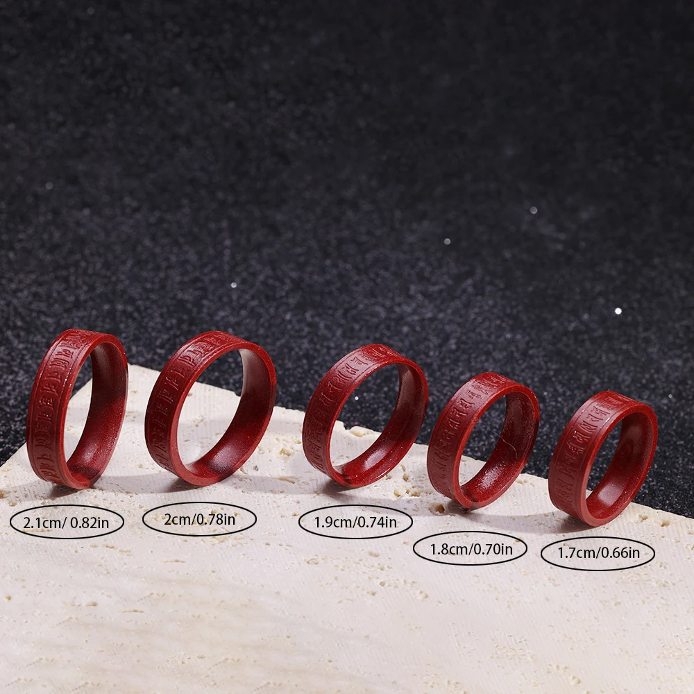 New Feng Shui Wealth Ring Lucky Buddhis Amulet Band Ring for Men Women Lucky Red Ring Money Amulet Lucky Rings Bring Good Luck 6