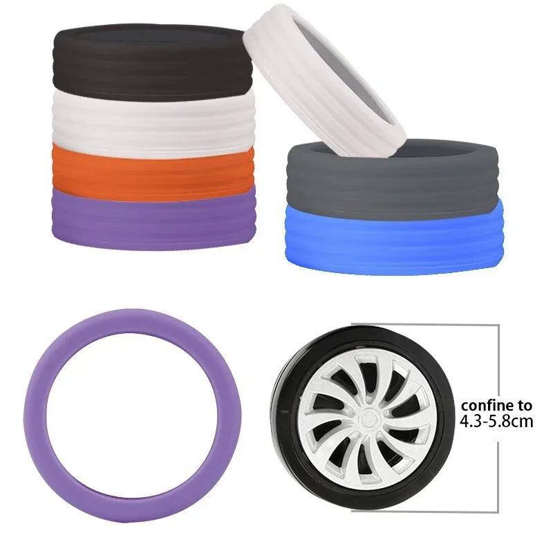8PCS Silicone Wheels Cover Luggage Suitcase Wheels Protector Cover Anti Wear Reduce Noise Covers Luggage Protector