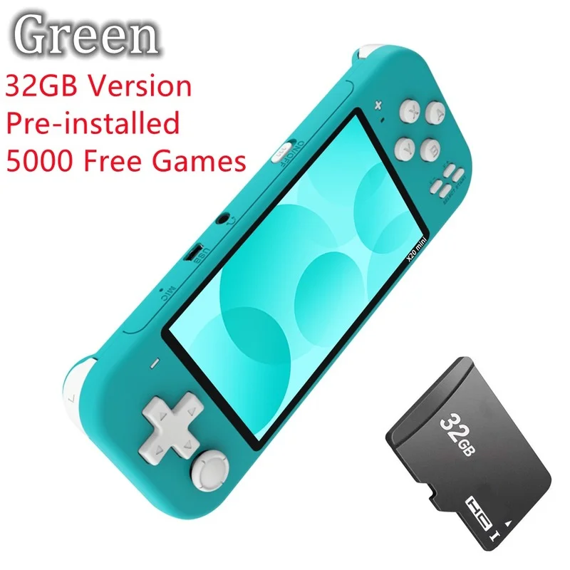 2022New 4.3 inch Handheld Portable Game Console with IPS screen32GB 2500 free games for super nintendo dendy nes games child 