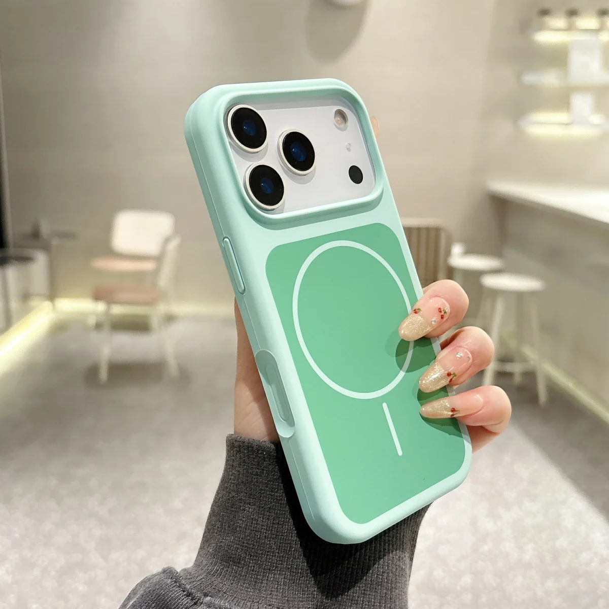 Luxurious Hit Color Liquid Silicone Magnetic Phone Case With MagSafe Charging Compatibility