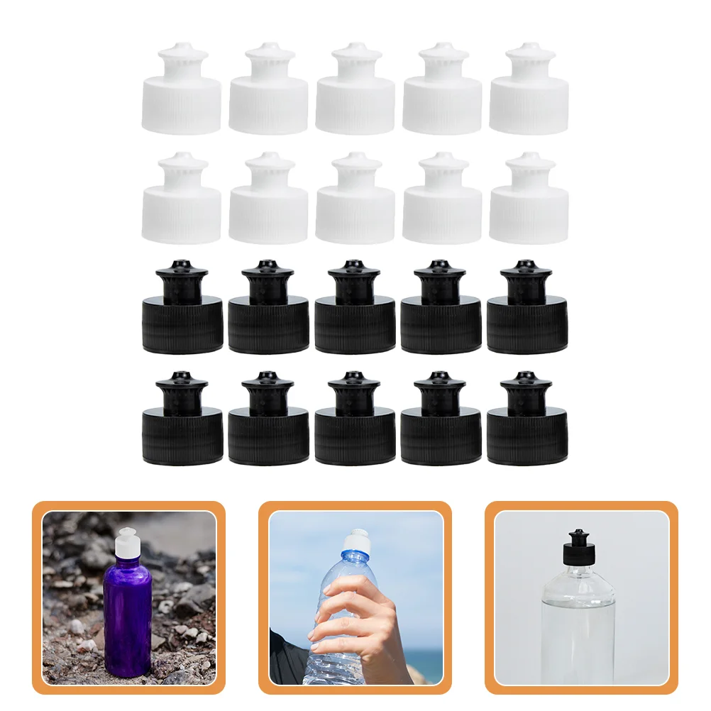 

40Pcs Push Cap Cover Lid Water Bottle Replacement Caps Professional Sports Bottle Lids Safe Twisted Screw Caps for Soda Water