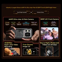 Blackview XPLORE 1 هاتف محمول خارجي، هاتف ذكي متين مقاوم للماء 5G Android 15، شاشة 6.78 بوصة 2.4K، 16 جيجابايت + 512 جيجابايت، 20000 مللي أمبير في الساعة 3