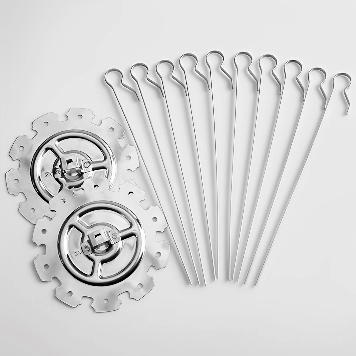 Meat Skewer Cage for Grill Stainless Steel Rotisserie Skewer Needle Cage with 10 Skewers for Oven Grill Non-Stick Kebab Maker