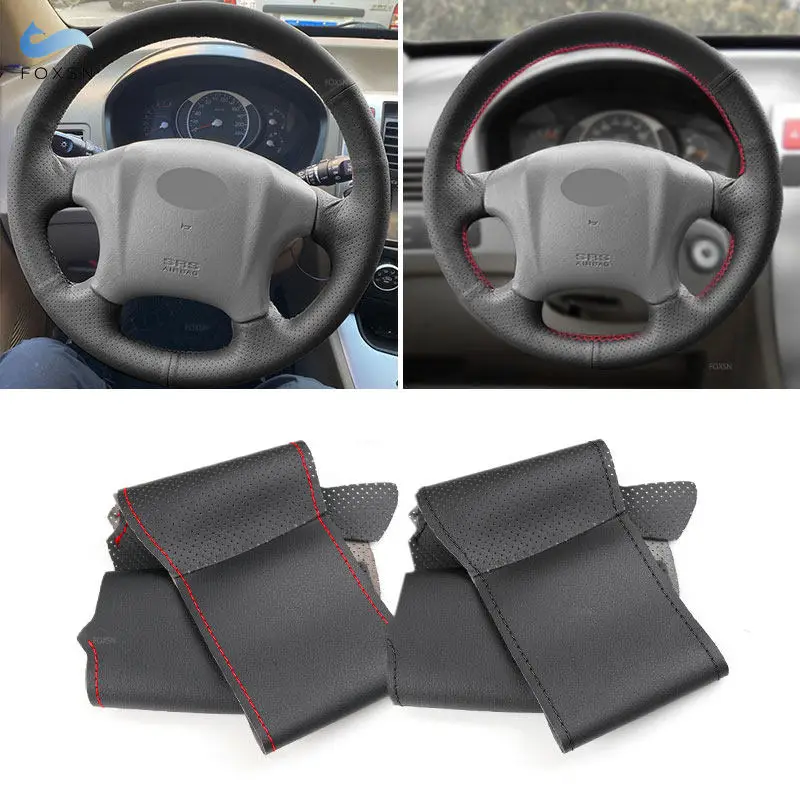 Housse Accoudoir Console Centrale Hyundai Tucson 2006-2013 - Cuir Microfibre Noir Rouge - Protection Et Confort