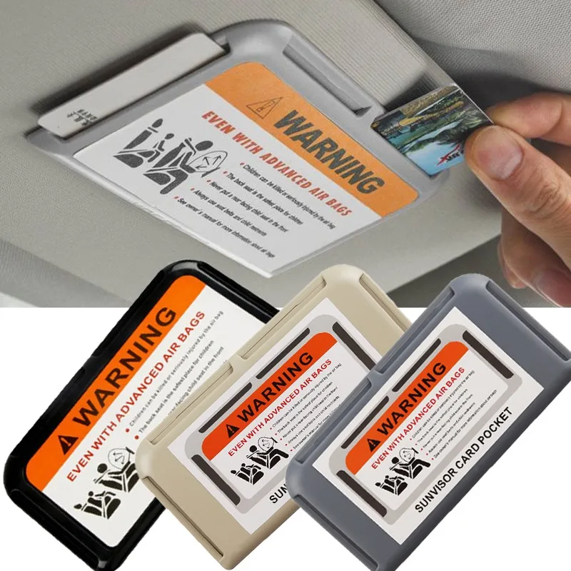 

Car Sun Visor Card Holder Auto Interior Card Organizer Pasting Box Card Storage Holder Universal For Instrument Panel And Door