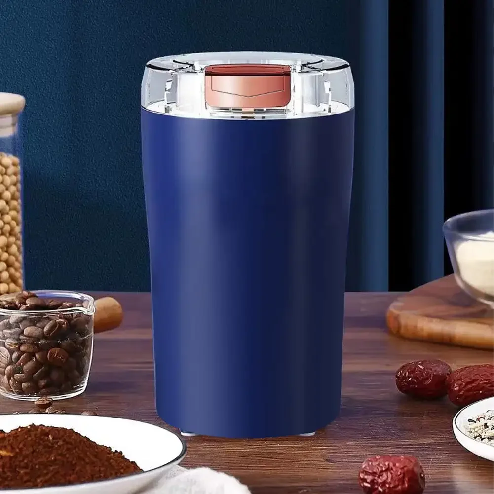 New Portable Coffee Grinder Household Small Grain Grinder 8 Knife Stainless Steel Nut Bean Grain Grinding Mixer 3