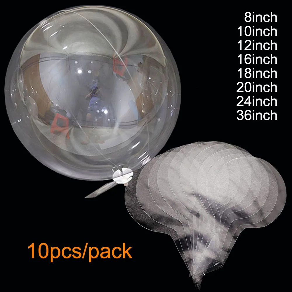 10 stücke Transparent Blase Ballon 8/10/12/16/18/20/24/36 zoll Bobo Ballon Für Hochzeit Geburtstag Party Ballon