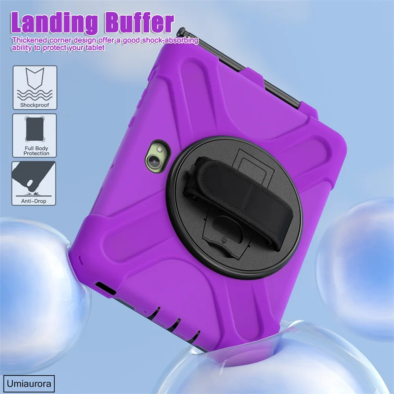 Shockproof Rugged Tablet Case with Hand and Shoulder Strap - Stand Feature Included