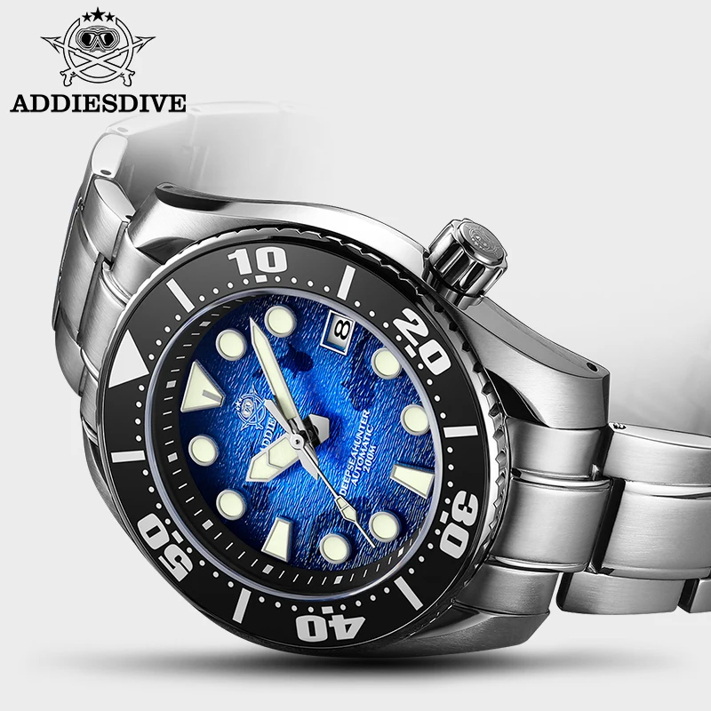 

ADDIESDIVE AD2102 Men Luxury Watch Sapphire Crystal 200m Waterproof BGW9 Super Luminous NH35 Automatic Watches Reloj Hombre