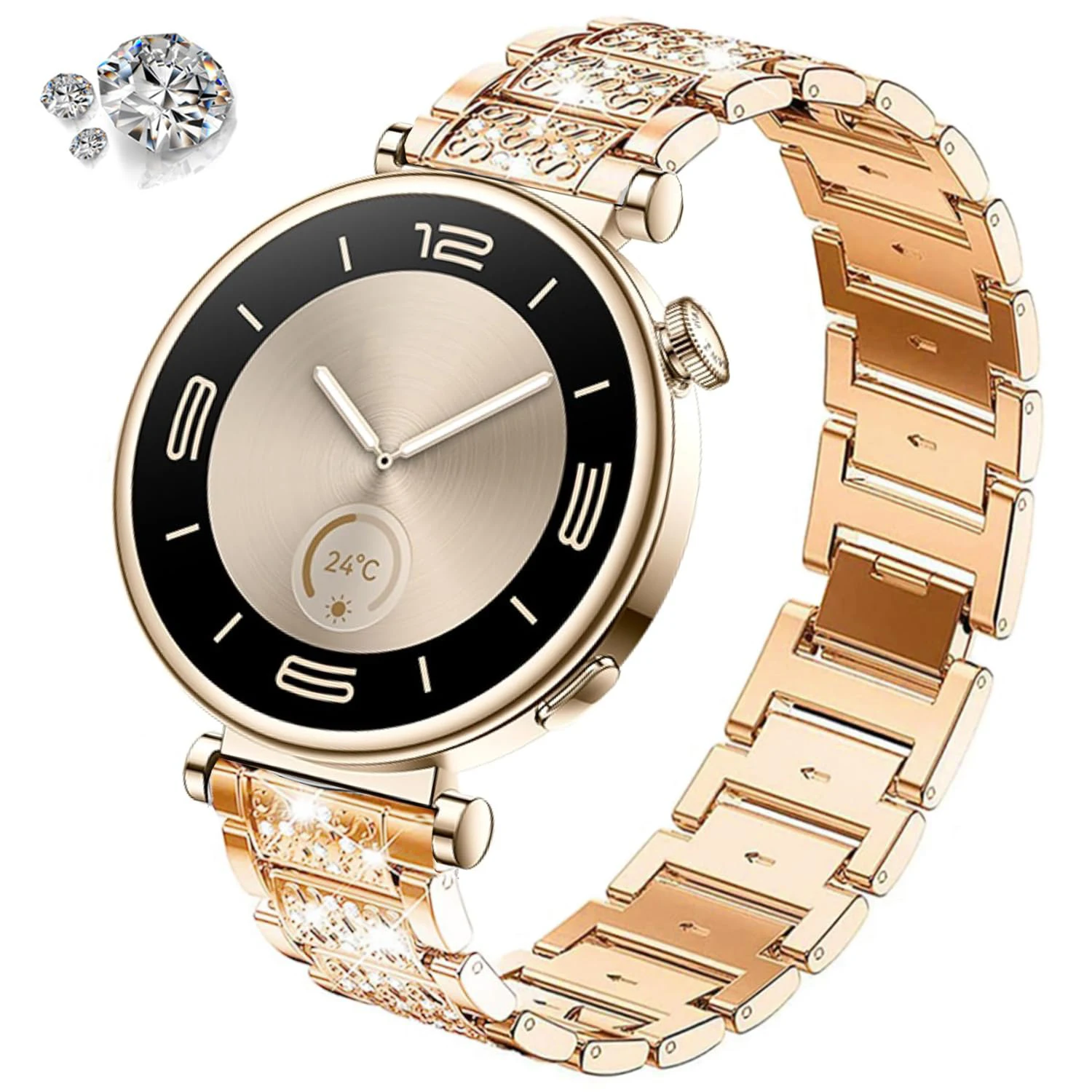 Elegant Diamond Bracelet - Women's Luxury Metal Strap