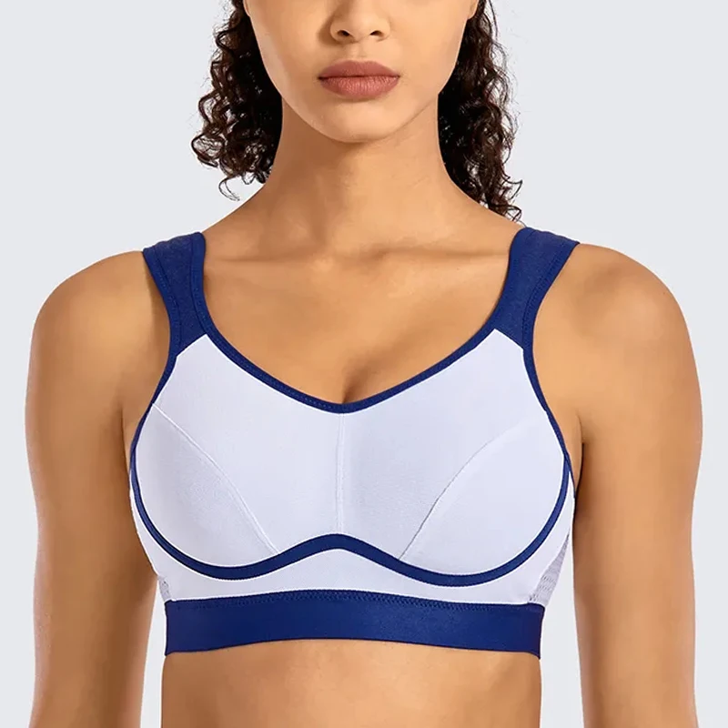 Womens Bounce Control Sports Bra Comfortable Moisture-wicking Full Coverage Non-Padded Wirefree Underwear 34 36 38 40 42 44C D F