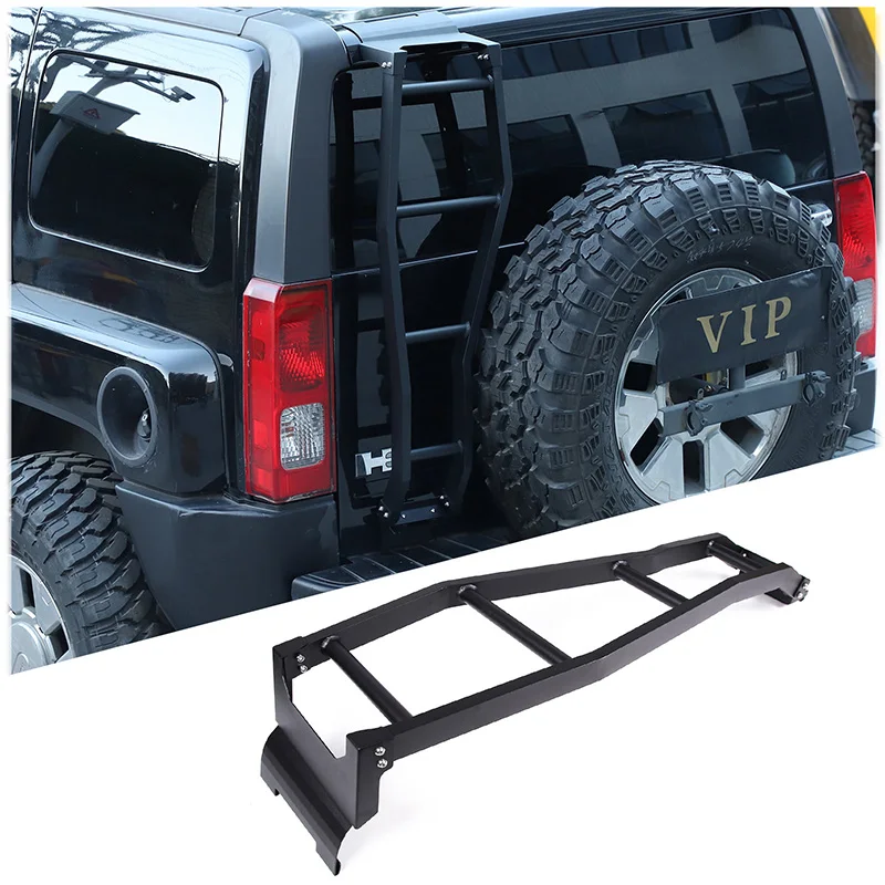 

For Hummer H3 2005-2009 Aluminum Alloy Car Rear Door Climbing Ladder Roof Climbing Ladder Accessories Car Modification