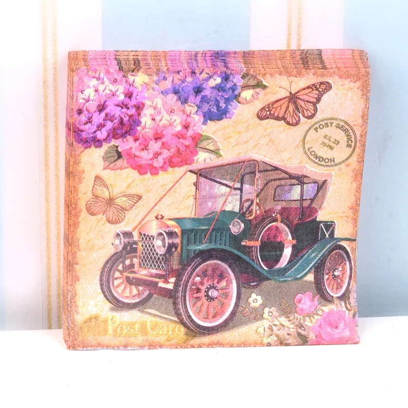 Car Napkins Placemats Cup Flower Paper Hydrangea Mouth Cloth Hotel Banquet Paper Wood Pulp 20pcs/pac 33cm 2Ply