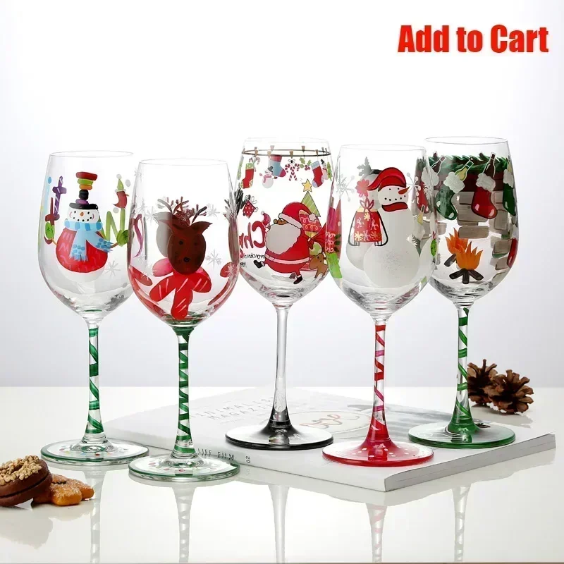 Satiskid Calici da Vino di Natale Bicchieri da Vino Rosso Decorativi Bomboniere di Natale Cocktail