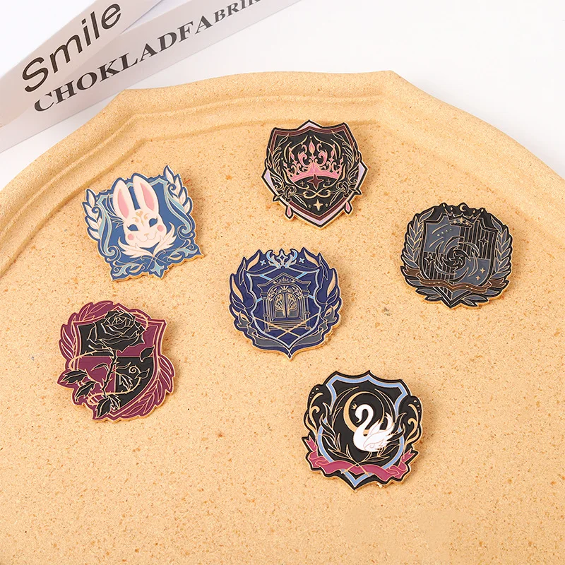 Creatività Jk Uniform Smalto Pins Swan Rabbit Rose Crown Spille Punk Gothic Abbigliamento Zaino Badge Accessori Per Gioielli