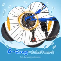 VTT enfant 20 pouces, capacité de charge jusqu'à 120 kg, Shimano 6 vitesses 2