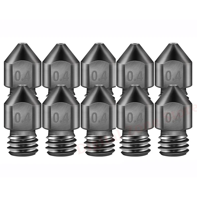 

10 Pcs MK8 Hardened Steel Extruder Nozzle 0.4mm, 3D Printer High Temperature Nozzles 1.75mm Filament for Creality CR-10 Ender 3