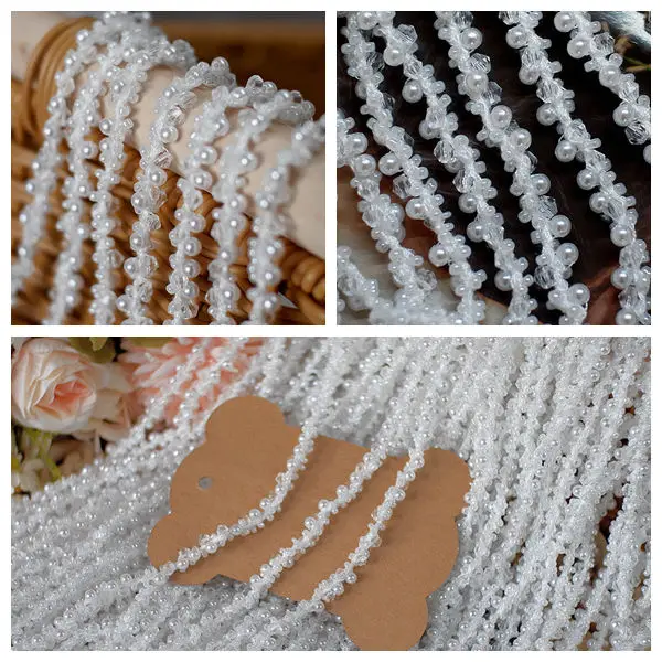 2 야드 가격 손으로 페르시 진주 레이스 웨빙 액세서리 diy 모자를 쓰고 있죠 의류 웨딩 드레스 장식 어깨 스트랩 레이스