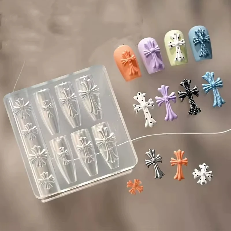 실리콘 네일 몰드 재사용 가능 네일 아트 스탬핑 조각 템플릿 스텐실 DIY 네일 부품 장식 매니큐어 도구