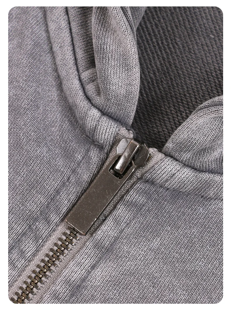 High Street Vintage Washed Sweatpant Set Baumwolle Hoodies Reißverschluss Pullover Anzug Militärgrün Übergroßer Luxus Terry Trainingsanzug – Detail 3