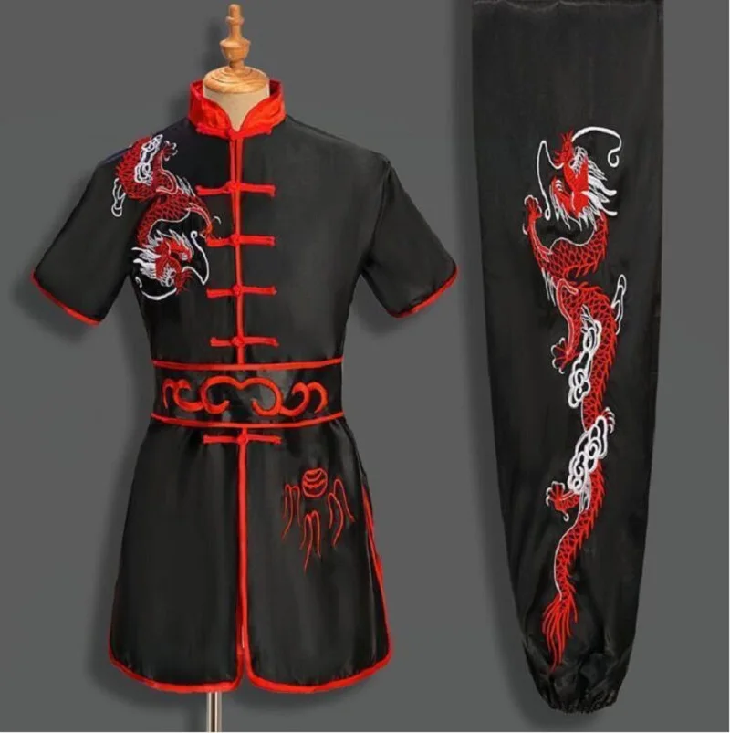 

Hot Sale New Chinese Style Men Women Embroidered Dragon Kung Fu Suit Tai chi Wushu Uniform Outdoor Sport Jacket Pants Sets