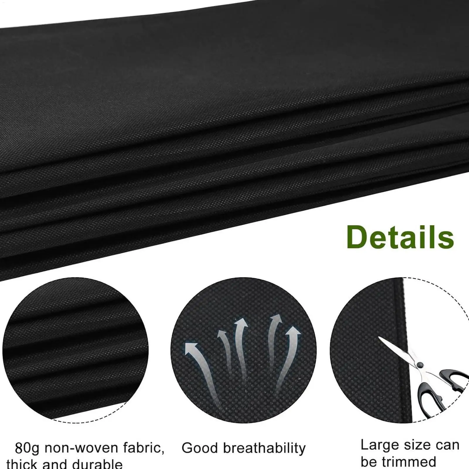 Garden Fabric Grass Barrier Breathable Recyclable Waterproof Garden Bed Liner Ground Cover Gardening Pots Planter Accessories