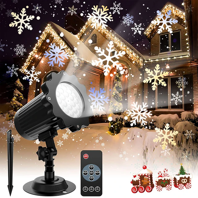 Projecteur LED de neige imperméable, lampe de pelouse, flocon de neige, pour  l'extérieur, fête de noël, lampe de paysage romantique - AliExpress