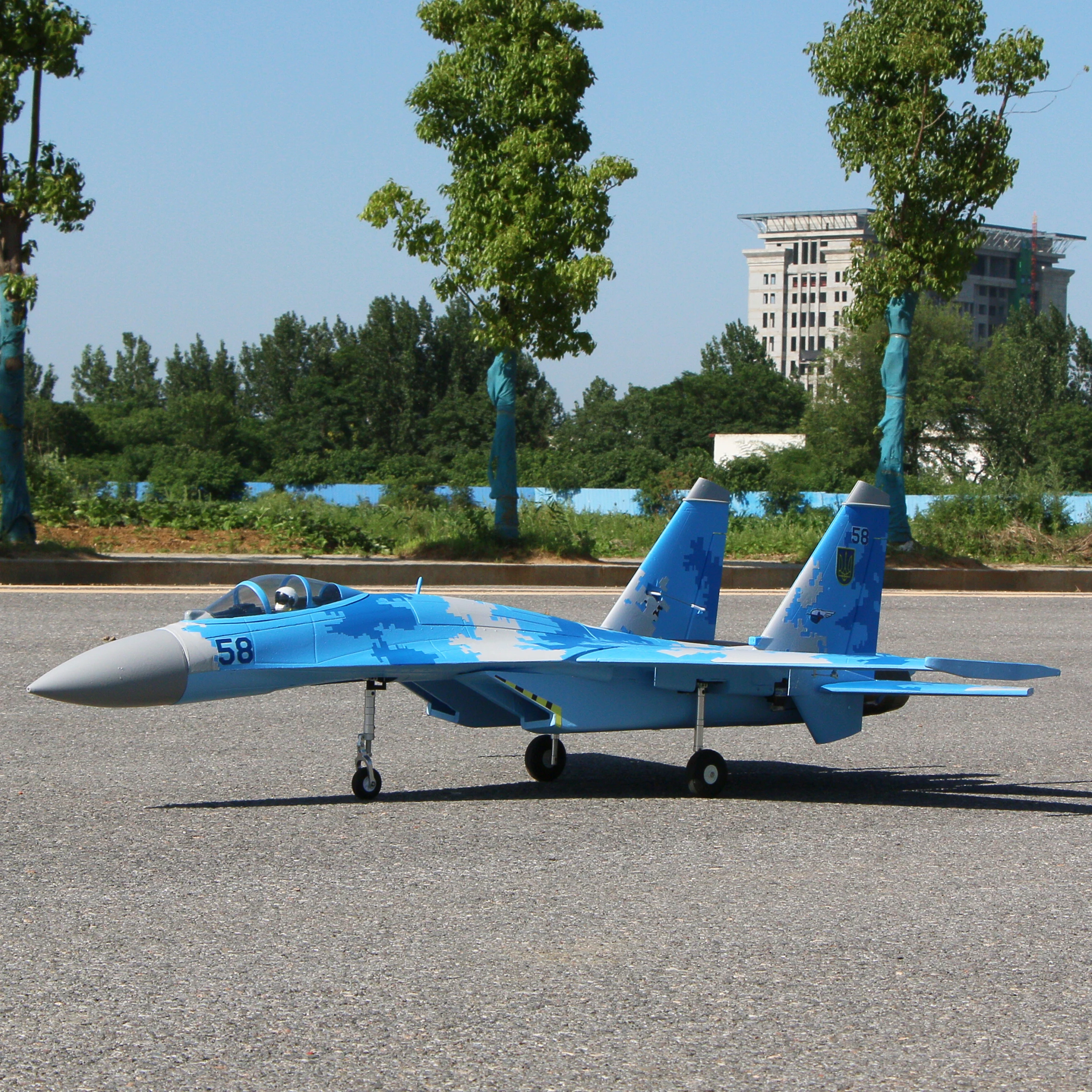6 CH FlyFans Ukrainian Digital SU-27 Twin 64mm RC EDF Jet PNP Version Plane 2