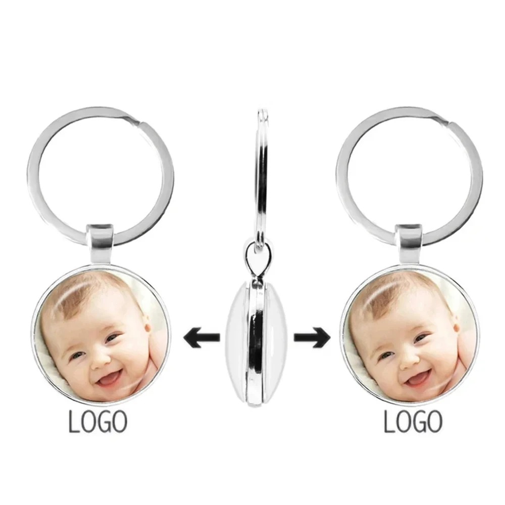 

Personalized Custom Double Side Keychain Mum Dad Baby Children Grandpa Parents Angel Key Ring For Family Anniversary Gift