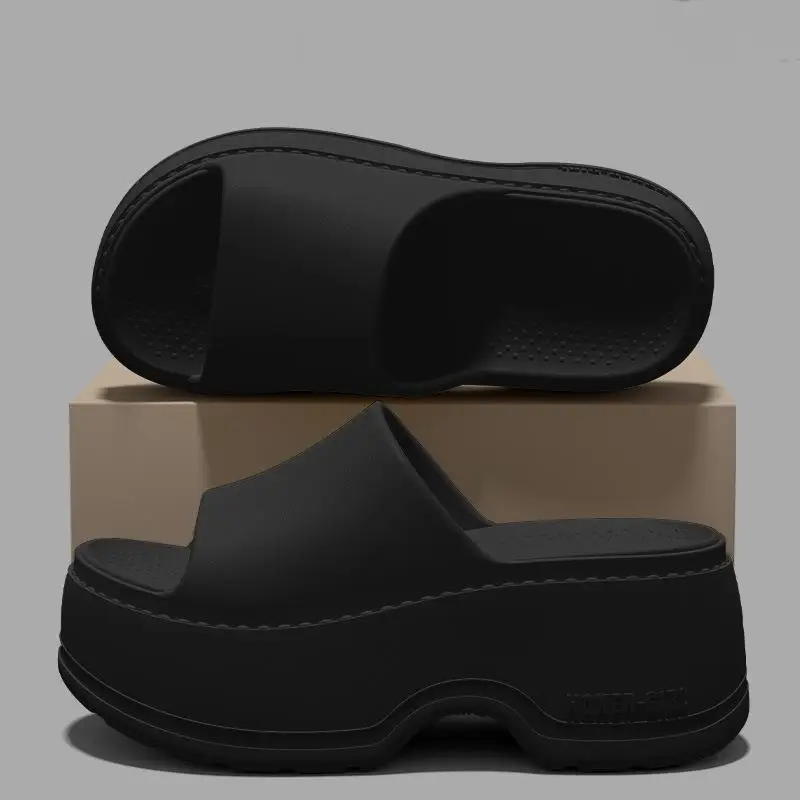 Weiche EVA-Strandpantoffeln mit dickem Boden und erhöhen die Körpergröße, Komfort-Plateausandalen für Damen, 2026, Frühlings- und Sommer-Outdoor-Hausschuhe für Damen – Detail 3