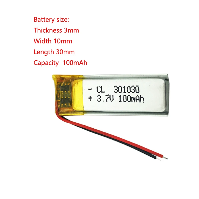 

301030 3.7v 100mah 3.7v Lithium Polymer Ion Battery Cells For Mini Wireless Qcy Jack J02 Bluetooth Headphone Q8
