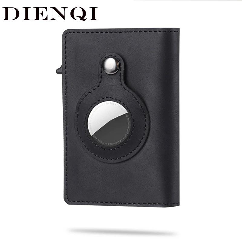 

Genuine Leather Airtag Card Holder Men Wallet Money Bag RFID Blocking Air Tag Bank Credit Cardholder Case Minimalist Wallet 2022
