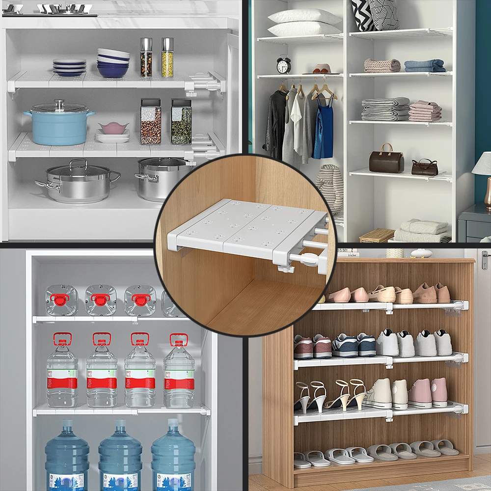 Ripiano Di Tensione Espandibile Per Armadio - Scaffale Regolabile In Metallo E Plastica - Foto 6