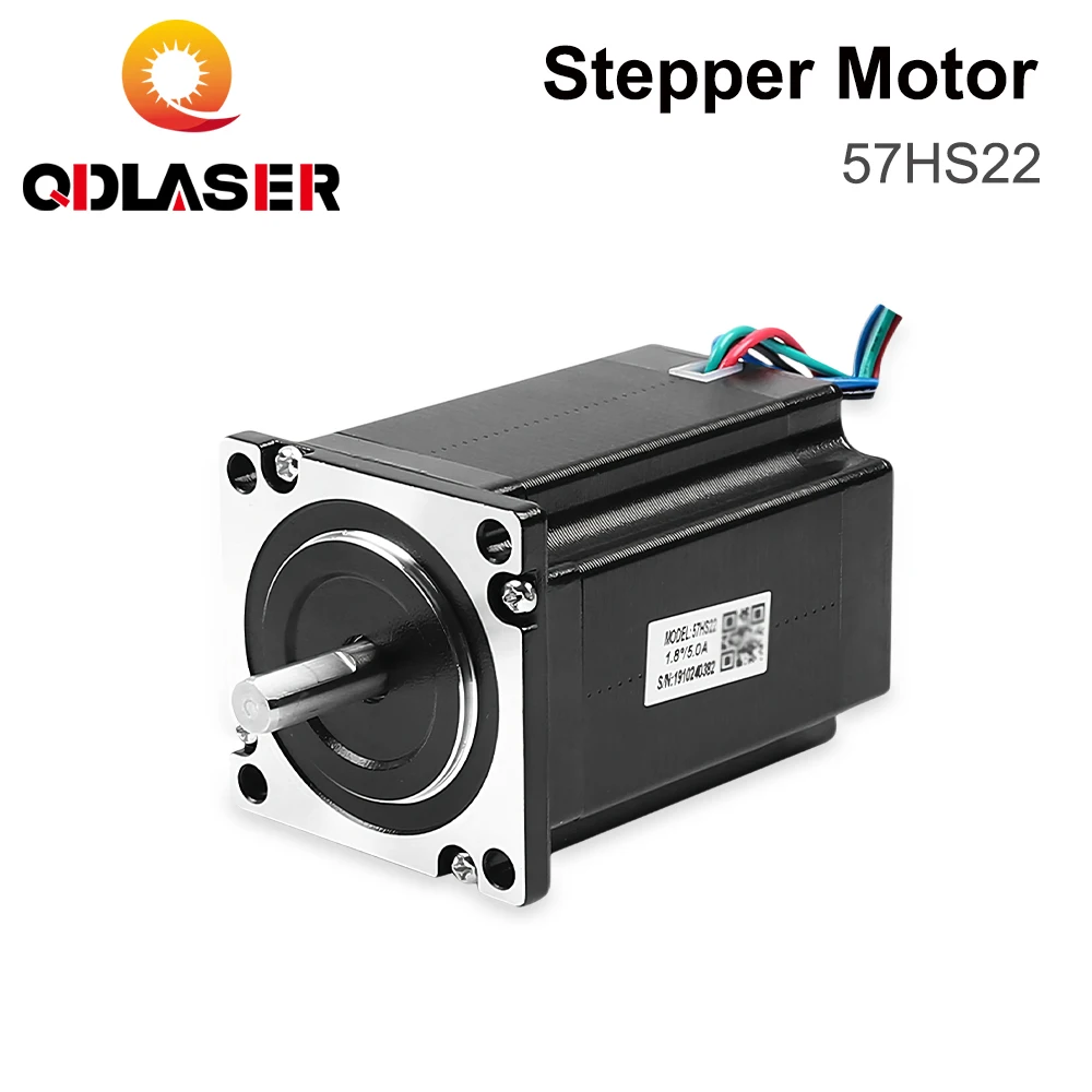 

QDLASER Leadshine 57HS22 2-фазный шаговый двигатель NEMA 23,5 A Длина 81 мм вал 8 мм для гравировального фрезерного станка с ЧПУ