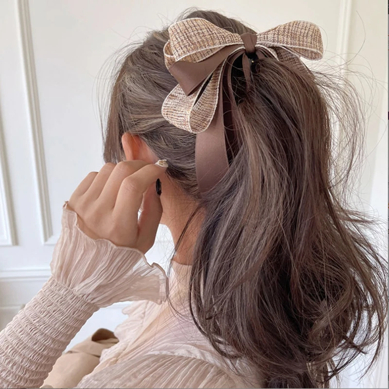 

Fashion Cute Pearl Hairpins Lace Barrette Hairpin Ribbon Bow Banana Clip Women Hair Accessories Fashion Hair Claws