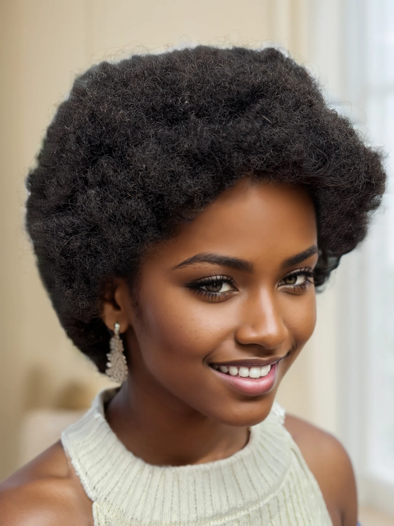 Short Afro Curly Wigs Natural Bouncy Curly HD Transparent Full Lace Human Hair Wig for Women Brazilian Remy Kinky Curly Bob Wigs