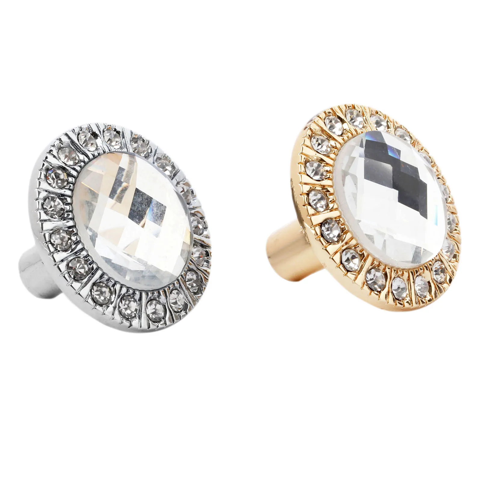 1set Glass Dresser Knob W/screw Crystal Furniture Handles Rhinestone Cabinet Pull Kitchen Door Zinc Alloy Single Hole 3.1cm furniture knobs