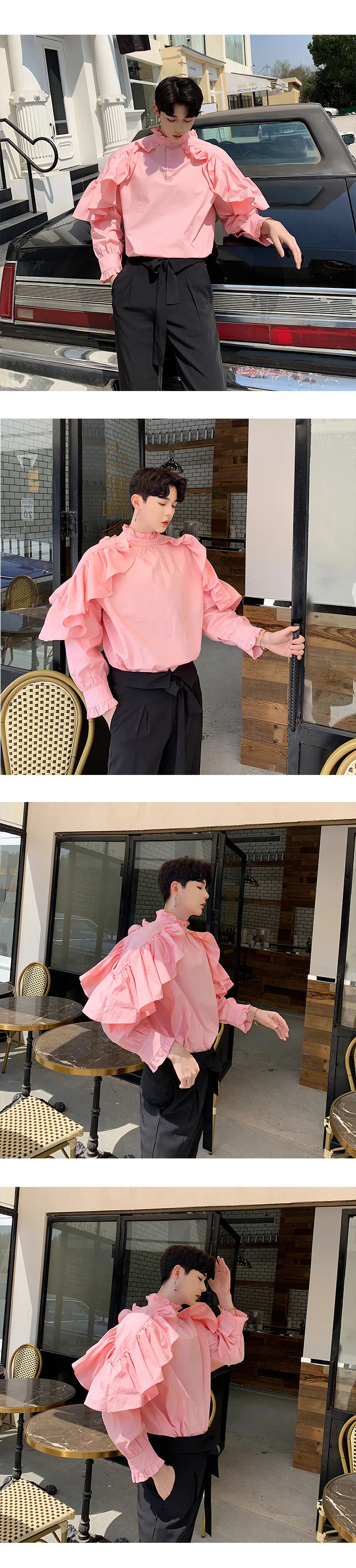 Description Picture 3 of itemY2K Original Collar Flounce Shoulder זארה נשים חולצות 2022 shirts festival hombre zapatos hombre vestir kemeja pria korea style