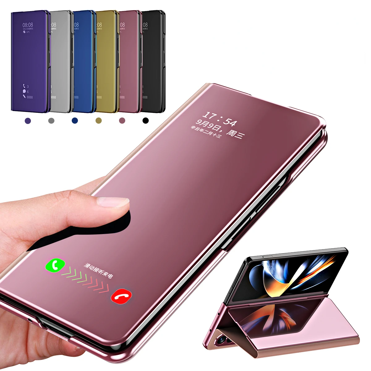 Smart Mirror Flip Cover Per Samsung Galaxy Z Fold3 5G Custodia Custodia Magnetica Z Fold 3 Folder Zfold3 Supporto Protettivo Coque