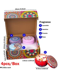 Luxury Scented Candle Gift Set with Arabian Designs - Romantic Smokeless Incense Candles (4pcs)