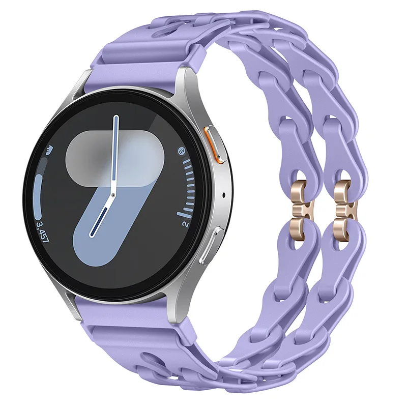 Silicone Chain Strap - 20mm/22mm Versatile Smartwatch Bracelet